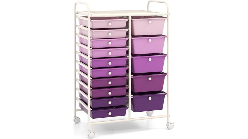 15 drawer rolling cart