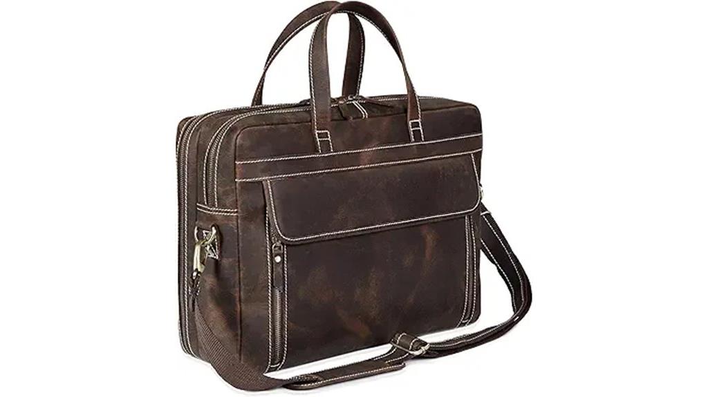 18 inch italian leather briefcase