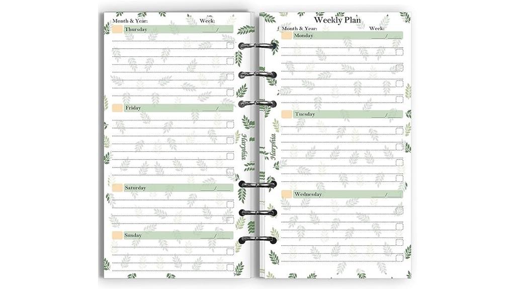 2025 weekly refill sheets