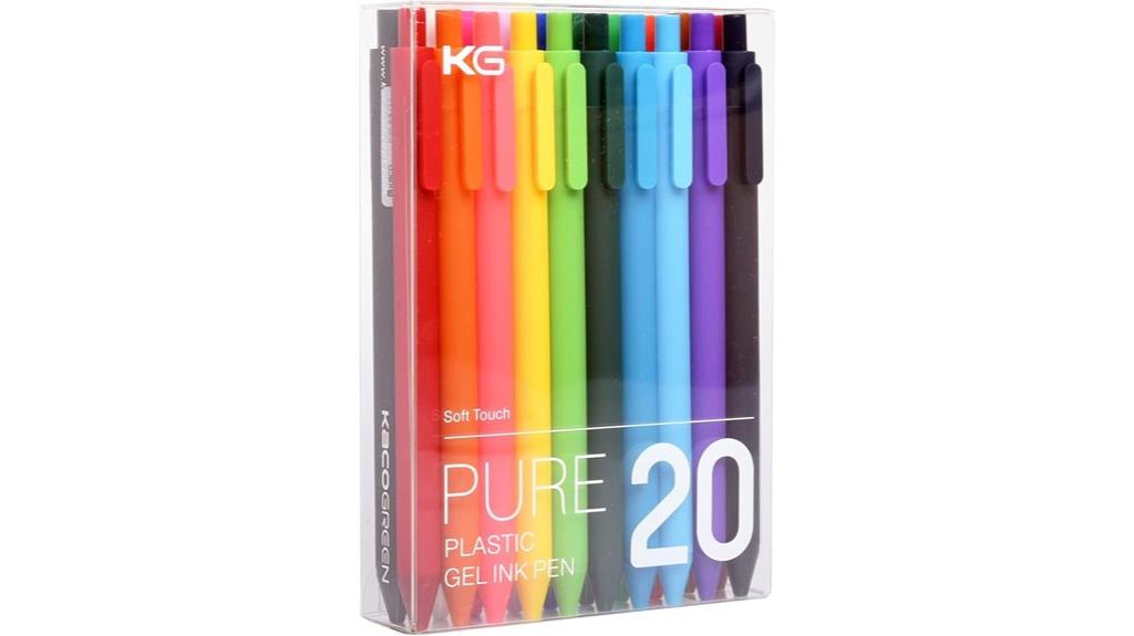 20 piece multi color gel pens