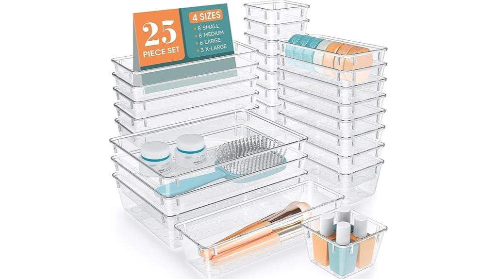 25 piece clear organizer set