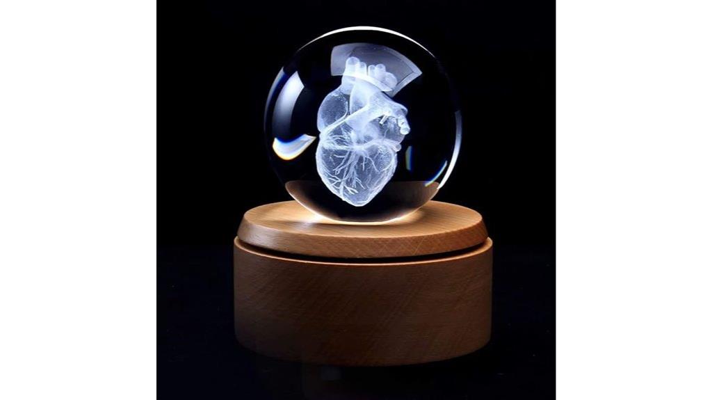 3d heart crystal paperweight
