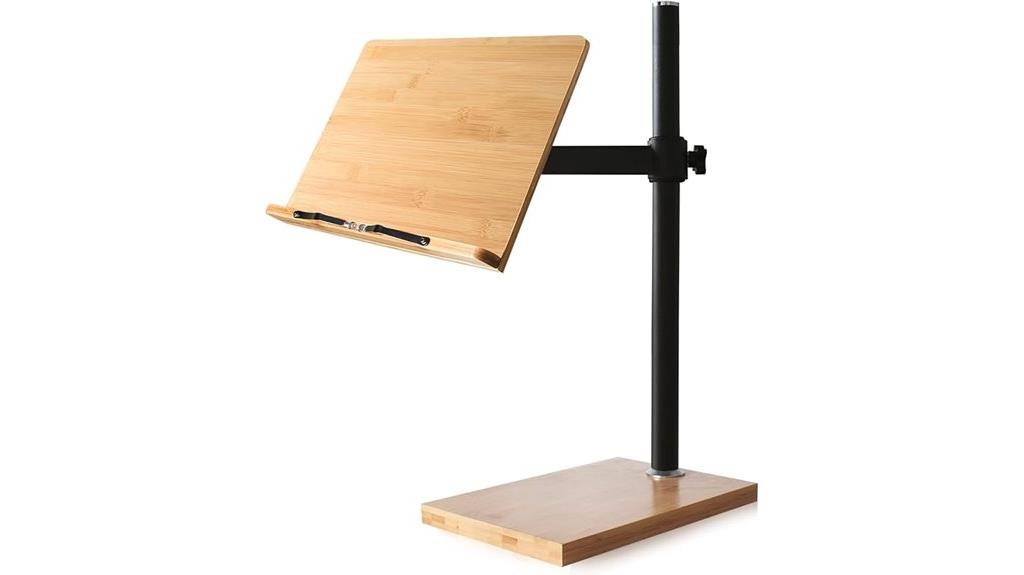 adjustable bamboo book stand