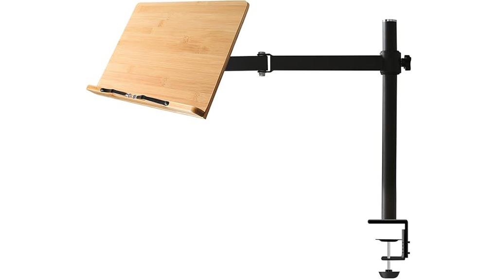 adjustable bamboo book stand