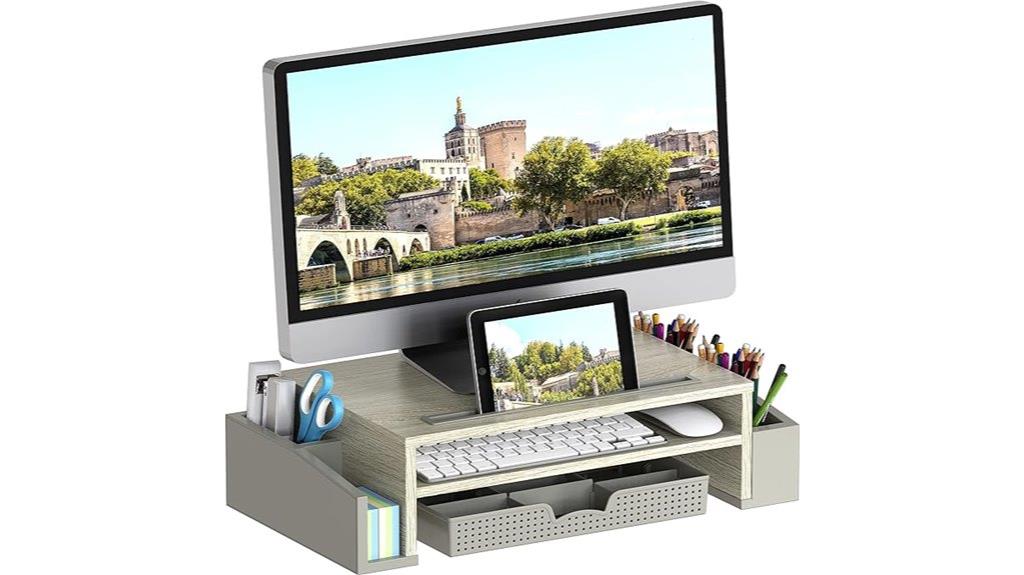 adjustable monitor stand organizer