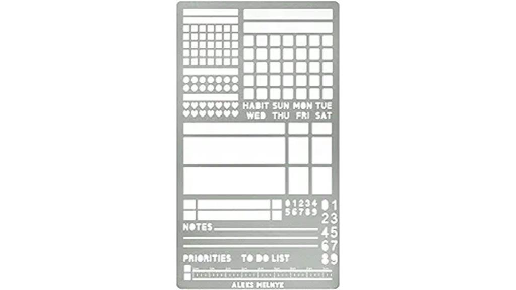 aluminum bullet journaling stencil