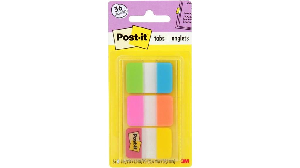 assorted colored post it tabs