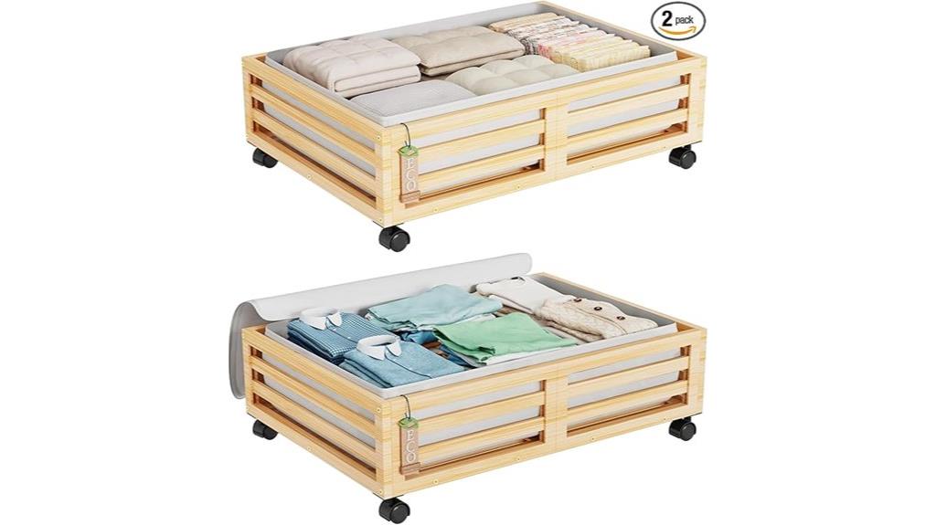 bamboo bed storage containers