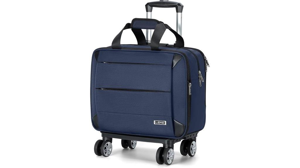 blue rolling laptop bag