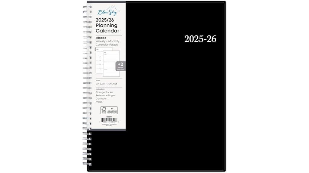 blue sky 2025 2026 calendar