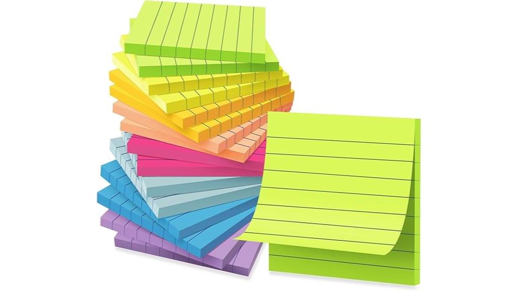 bright colored sticky notes