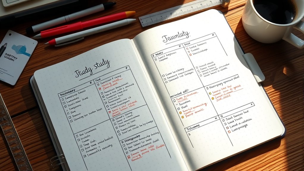 bullet journal exam organization