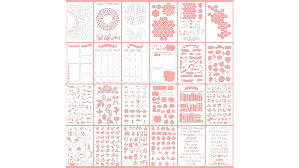 bullet journal stencil set