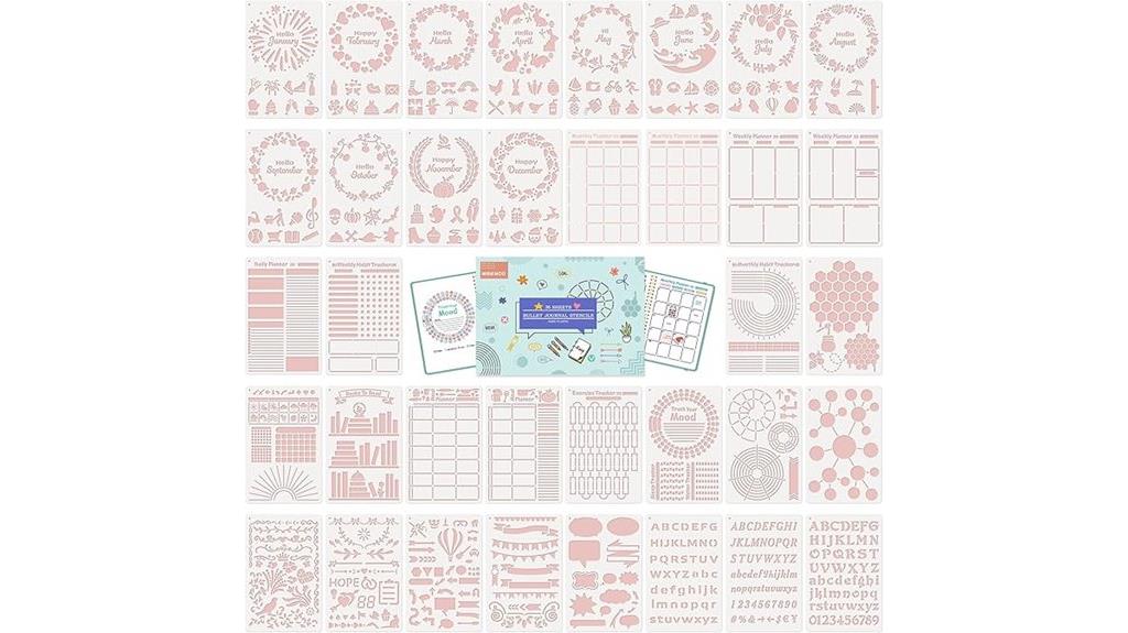 bullet journal stencil set