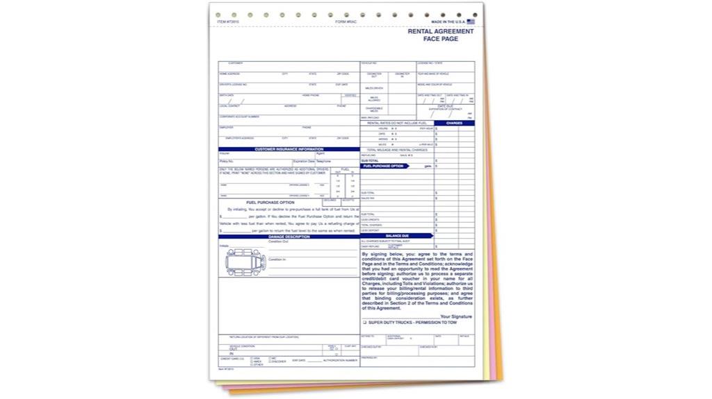 car rental agreement template