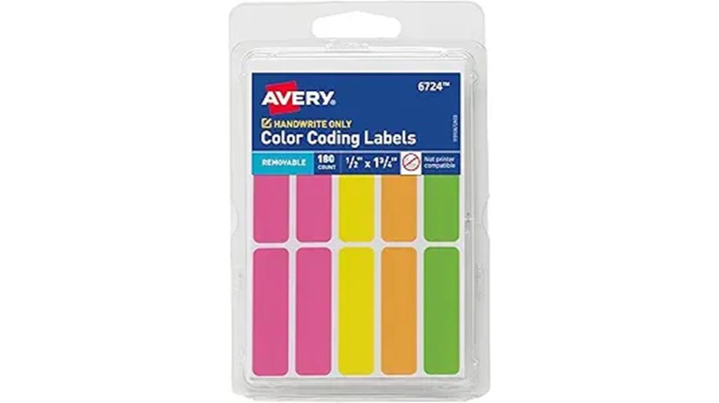 color coded removable avery labels