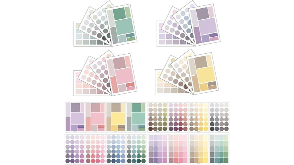colorful dot square stickers