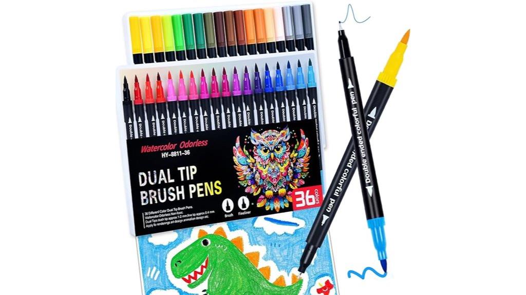 colorful dual tip markers