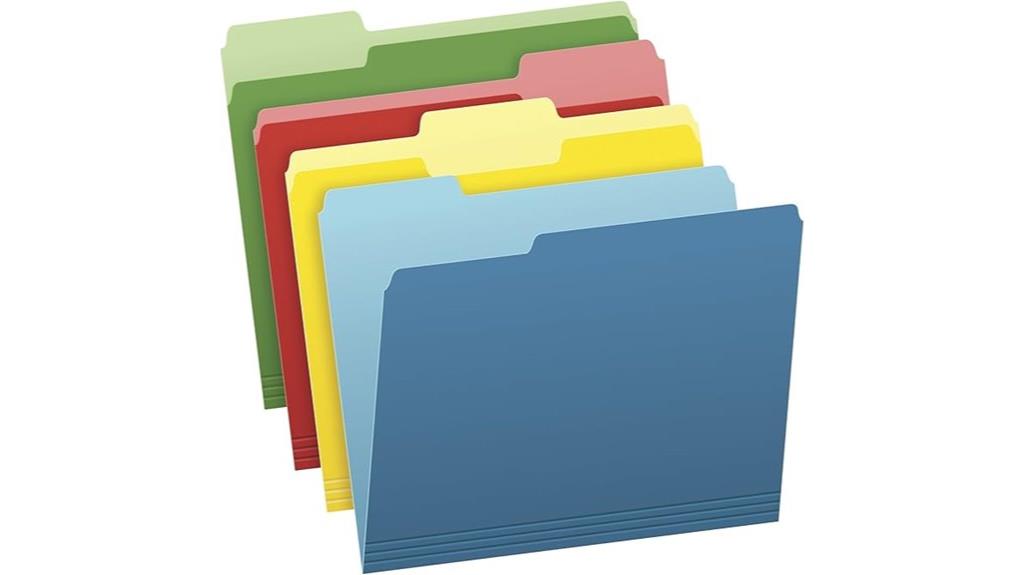 colorful letter file folders