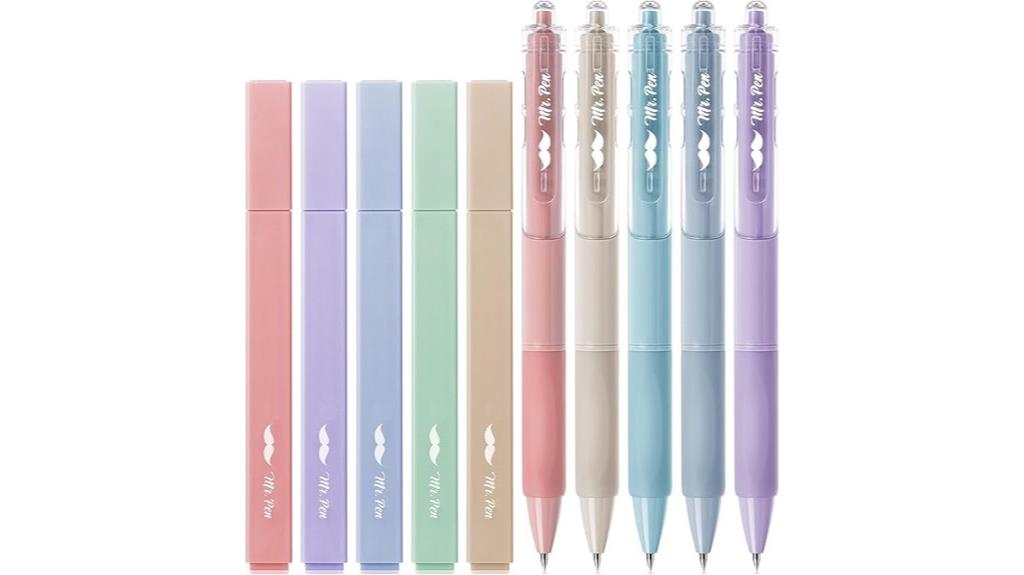 colorful pen set