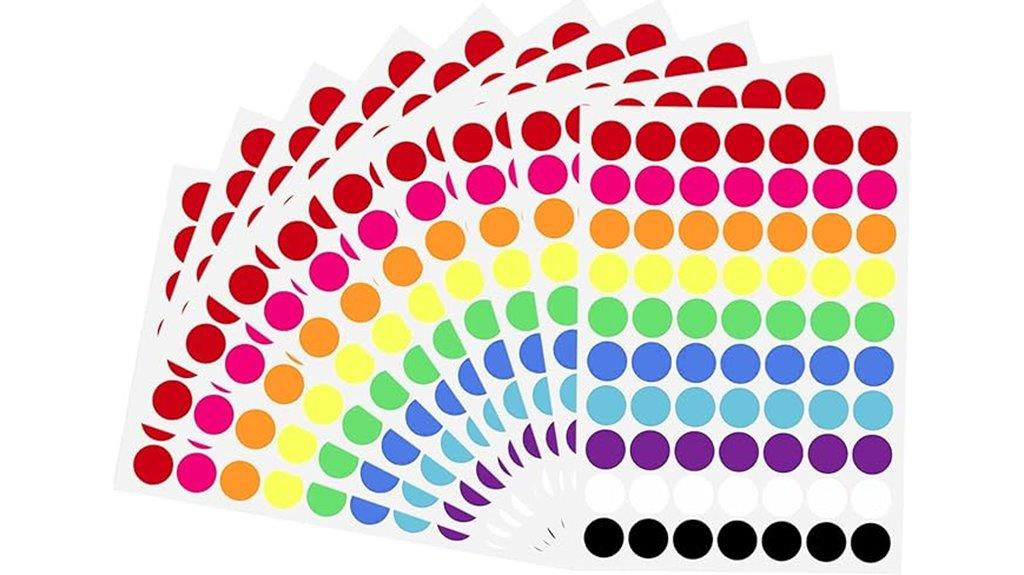 colorful round dot stickers
