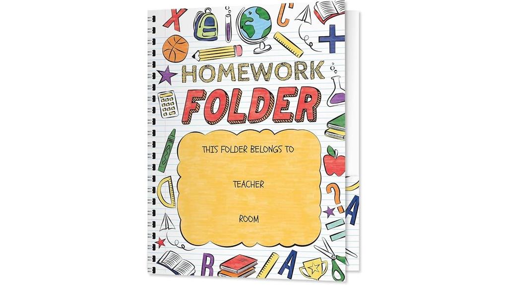 colorful student homework folders
