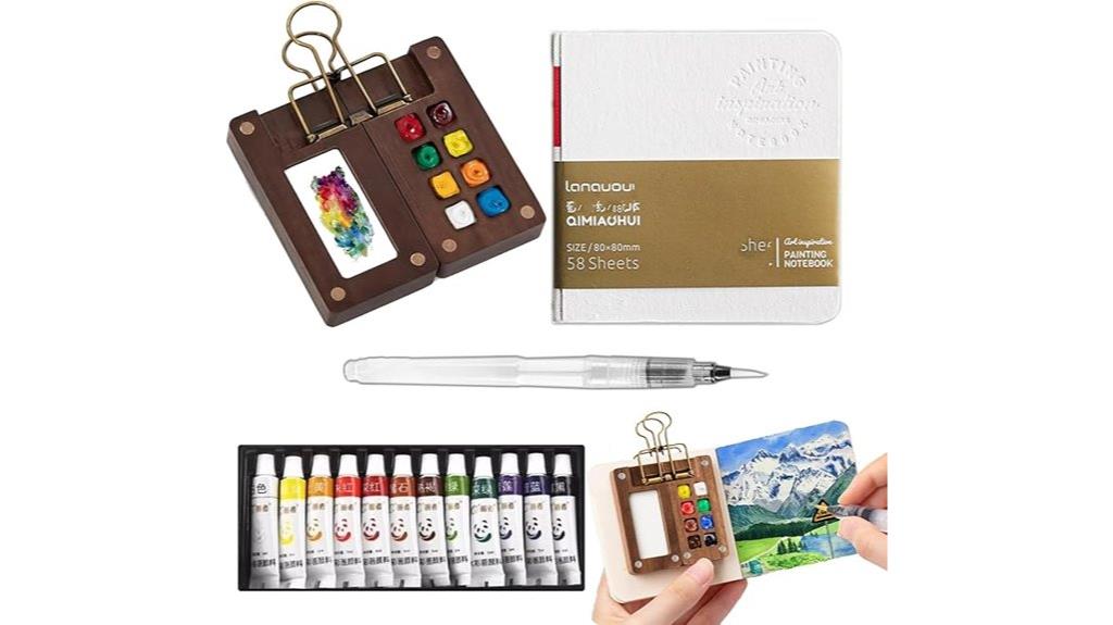 compact watercolor painting kit