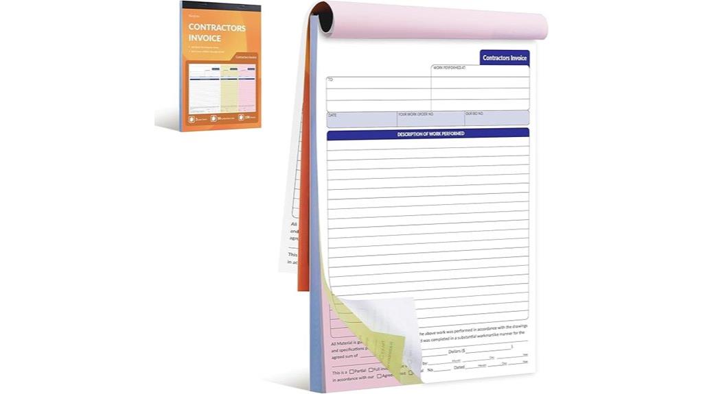 contractor invoice carbonless forms