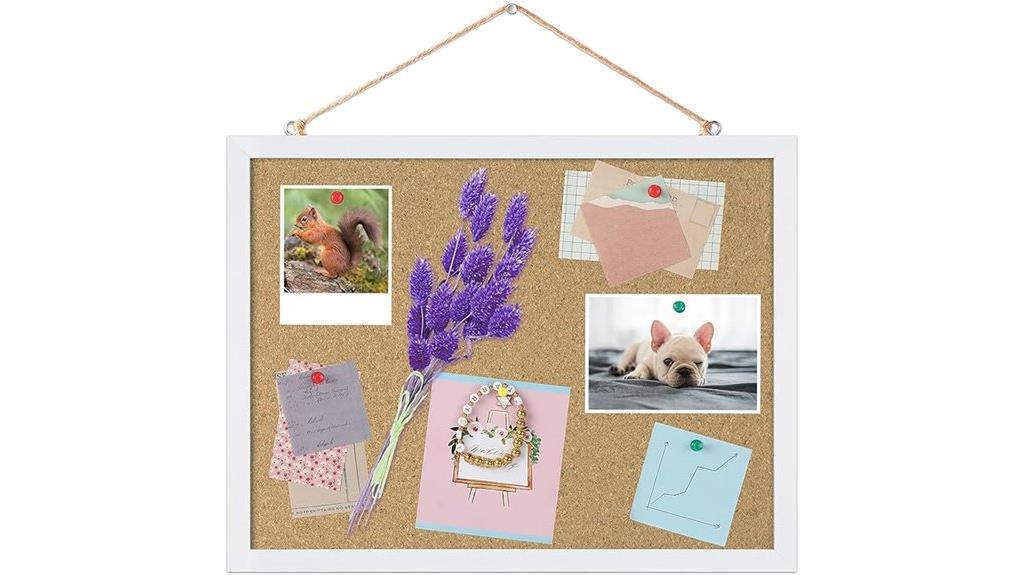 cork bulletin board dimensions