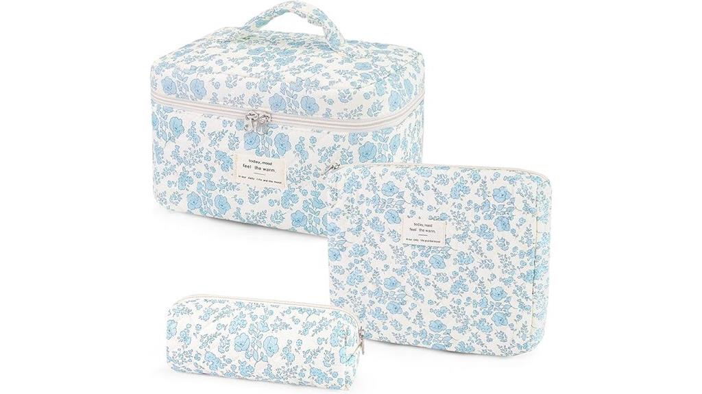 cotton quilted makeup bags