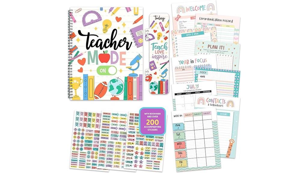 decorative 12 month teacher planner