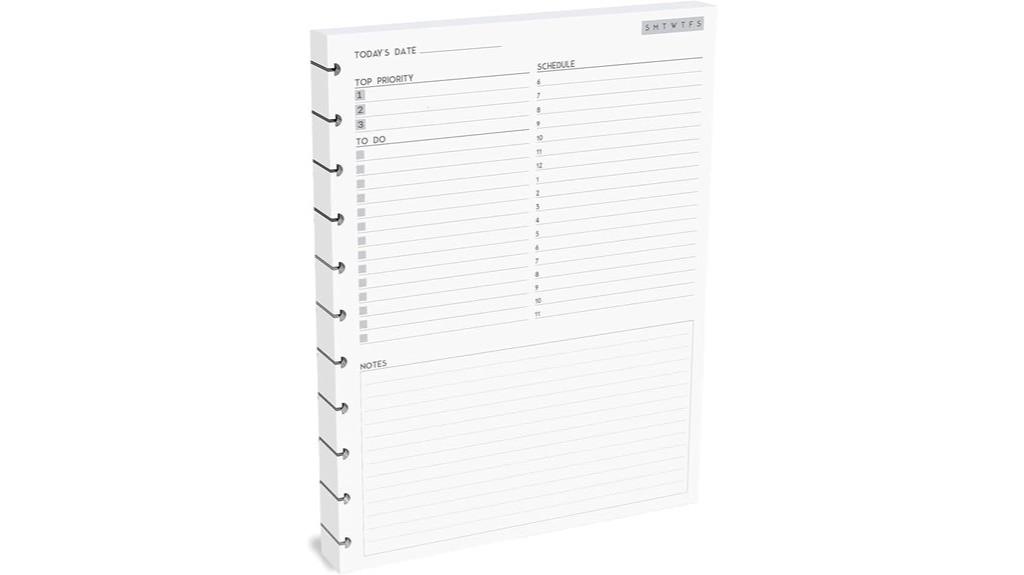 discbound daily planner refill