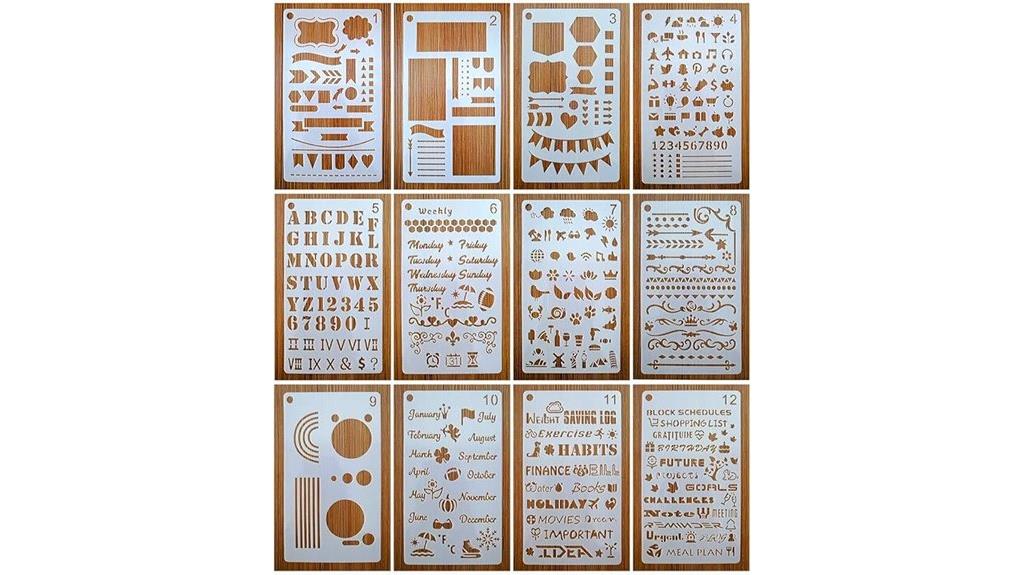dotted journal stencil set