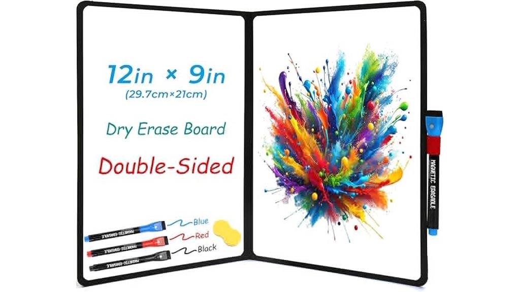double sided whiteboard with markers