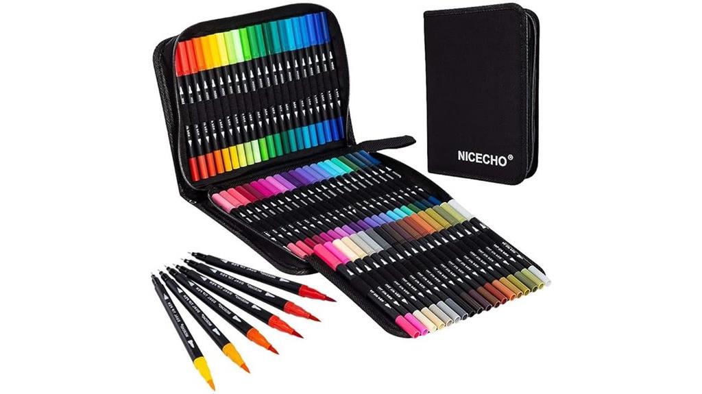 dual brush tip art markers