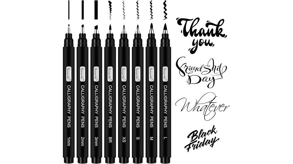eight pen beginner calligraphy set