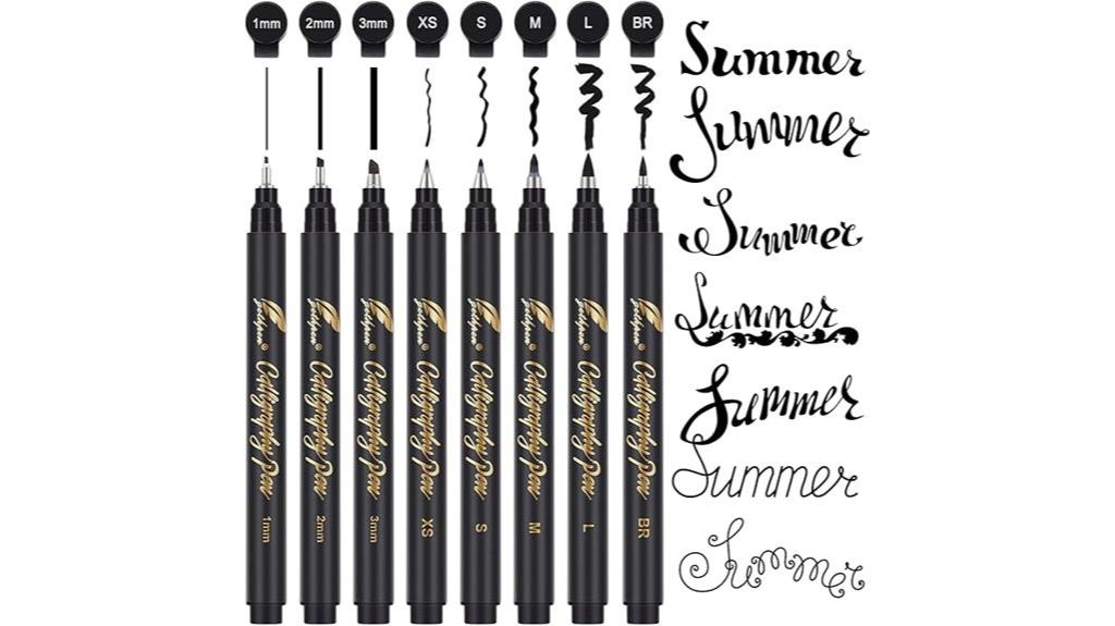 eight size calligraphy set