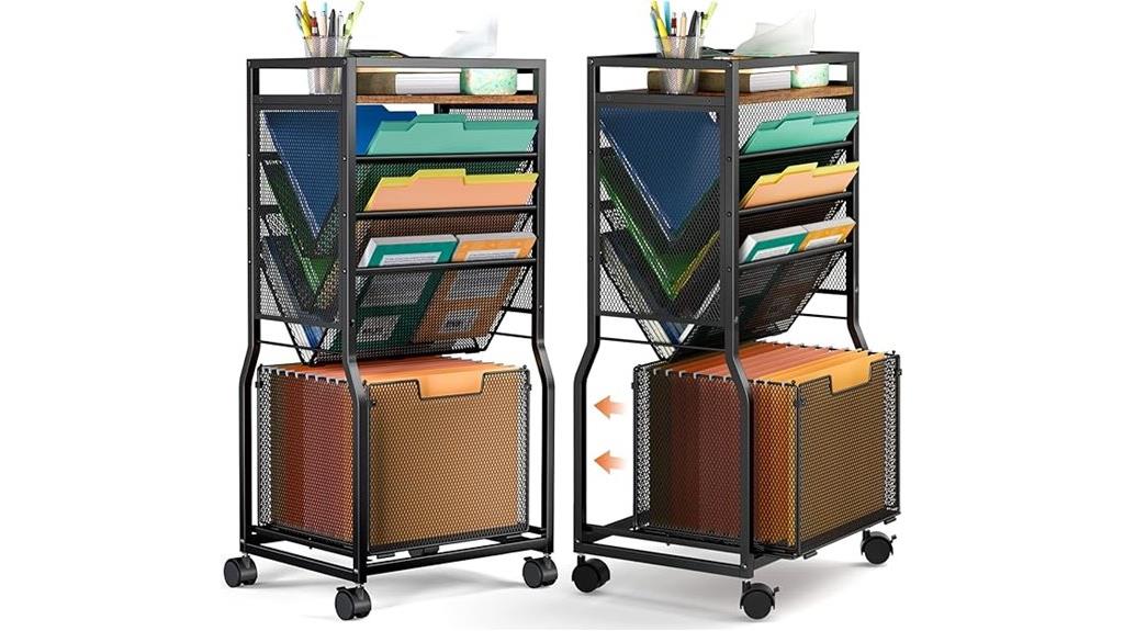 eight tier mobile file cart