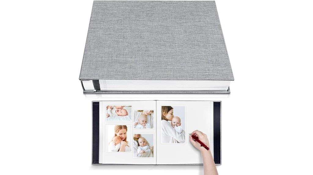 elegant grey linen album