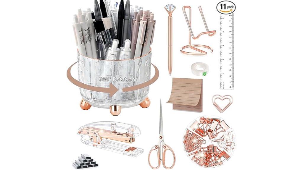 elegant rose gold office set