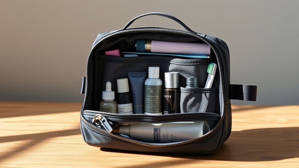 essential travel toiletries organization