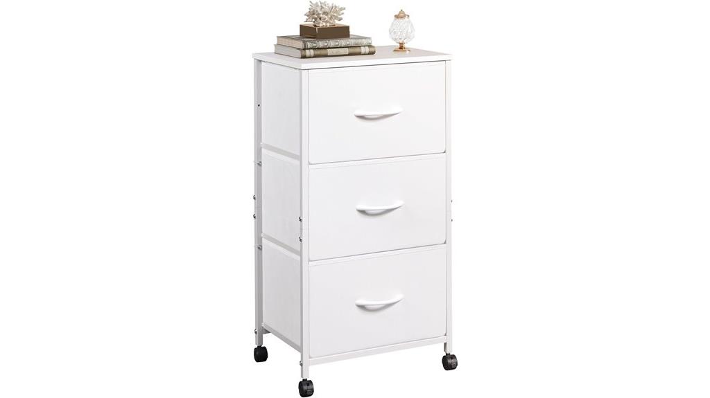 fabric dresser with wheels