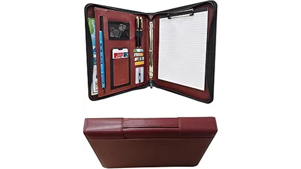 faux leather 3 ring binder