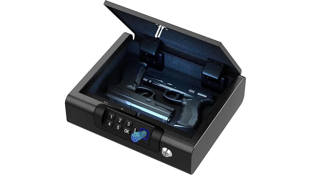 fingerprint activated pistol storage
