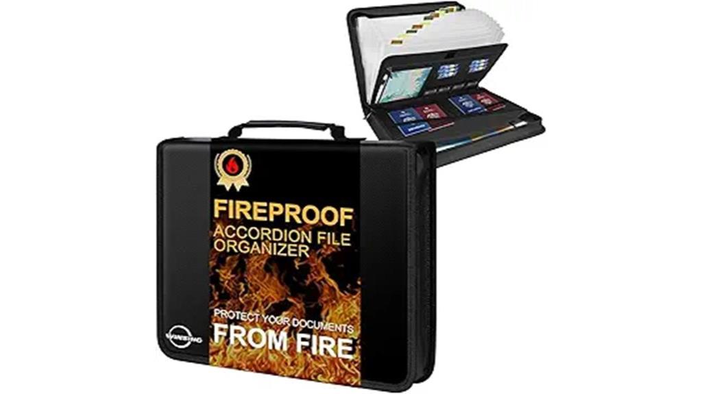 fireproof accordion document organizer