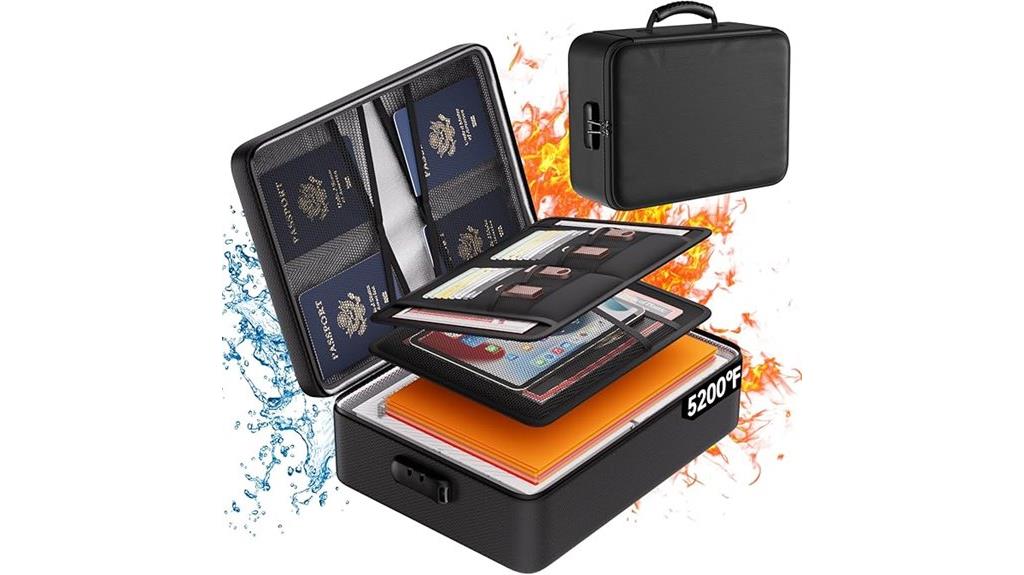 fireproof lock document organizer