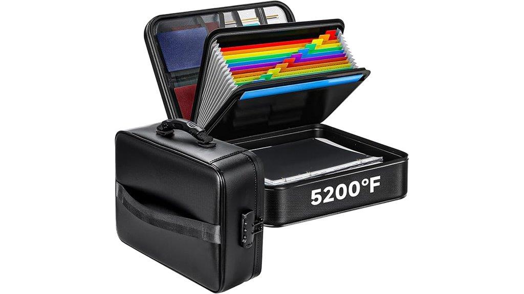 fireproof lockable document bag