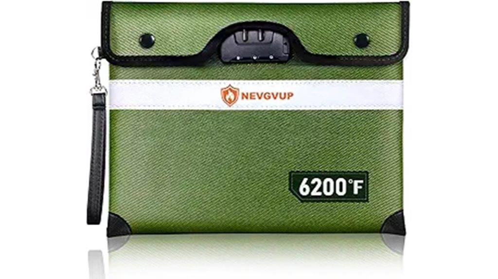 fireproof lockable document bag
