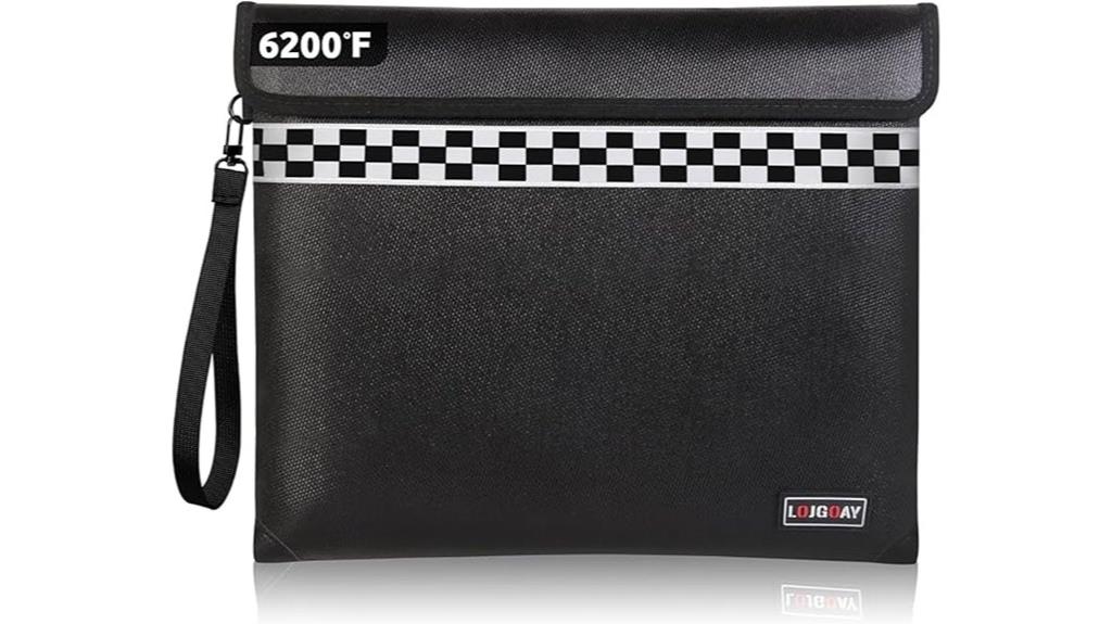 fireproof zipper document bag