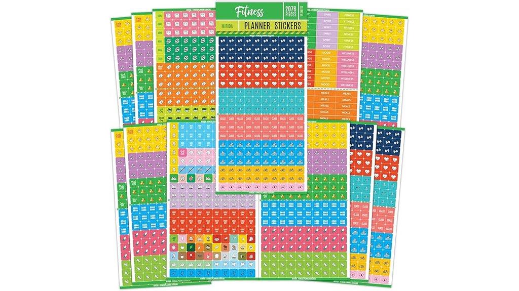 fitness planner sticker set